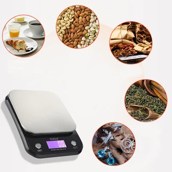 

1pcs 10kg/1g 3kg/0.1g 5kg/0.1g Portable Digital Scale LED Electronic Scales Postal Food Balance Measuring Weight Kitchen Scale