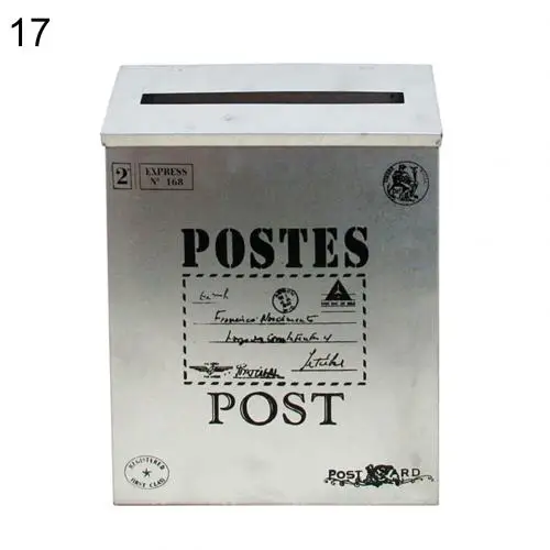 Ретро американский пасторальный настенный почтовый ящик металлический буквенный замок для почтового ящика модное ведро газетные коробки почтовый ящик украшение сада - Цвет: 17
