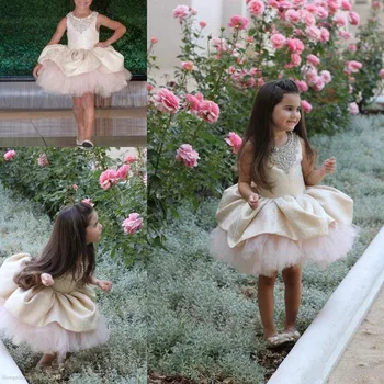 

Pink Little Girls Pageant Dresses For Toddlers Lace And Tulle Girl Birthday Party Christmas Dresses
