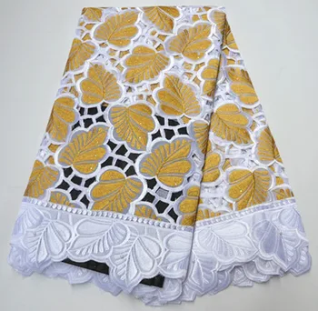 

swiss voile lace in switzerland 5yards hand cut embroidery swiss cotton lace fabric for dress white african lace fabric PS-Q348