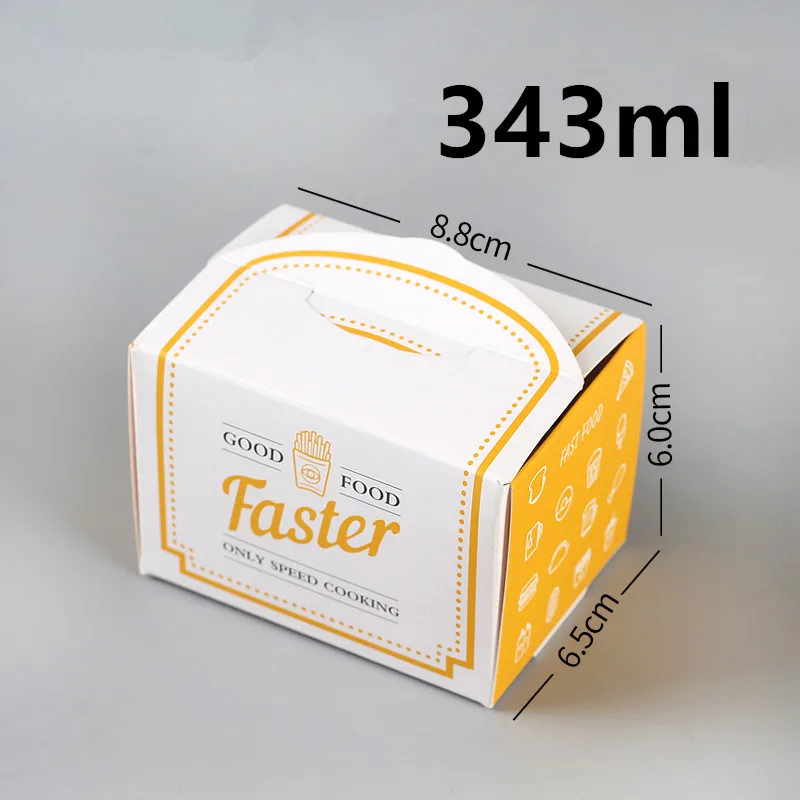 50 шт. высокое качество креативная квадратная одноразовая коробка жареная курица и чипсы закуска пищевая бумажная коробка для выпечки на вынос упаковочные коробки - Цвет: box