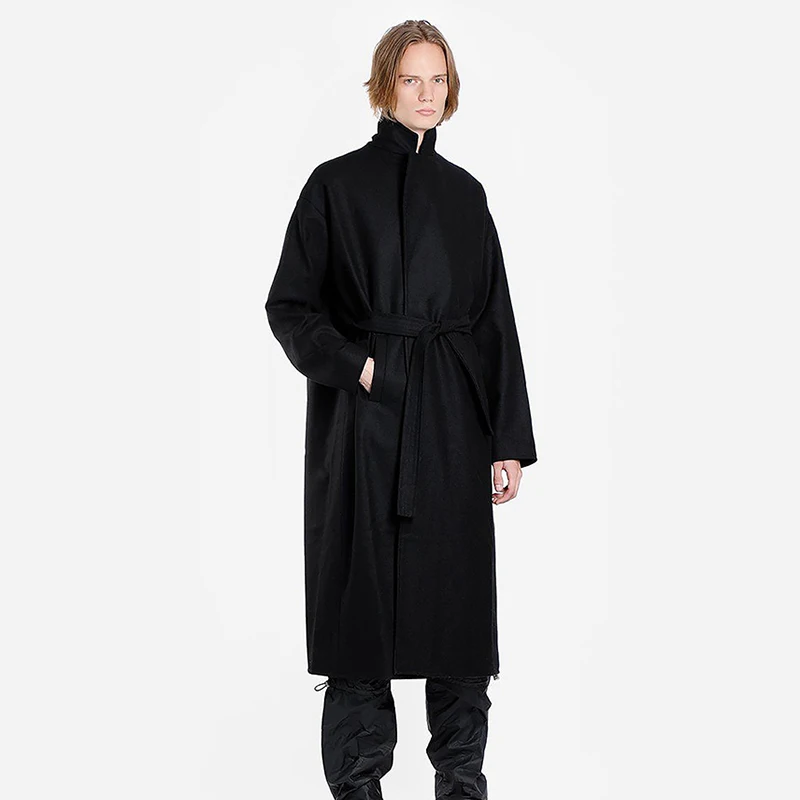 S~ 6XL! Настраиваемая новая мужская одежда модное шерстяное пальто средней длины костюм воротник пропускная способность Свободное пальто
