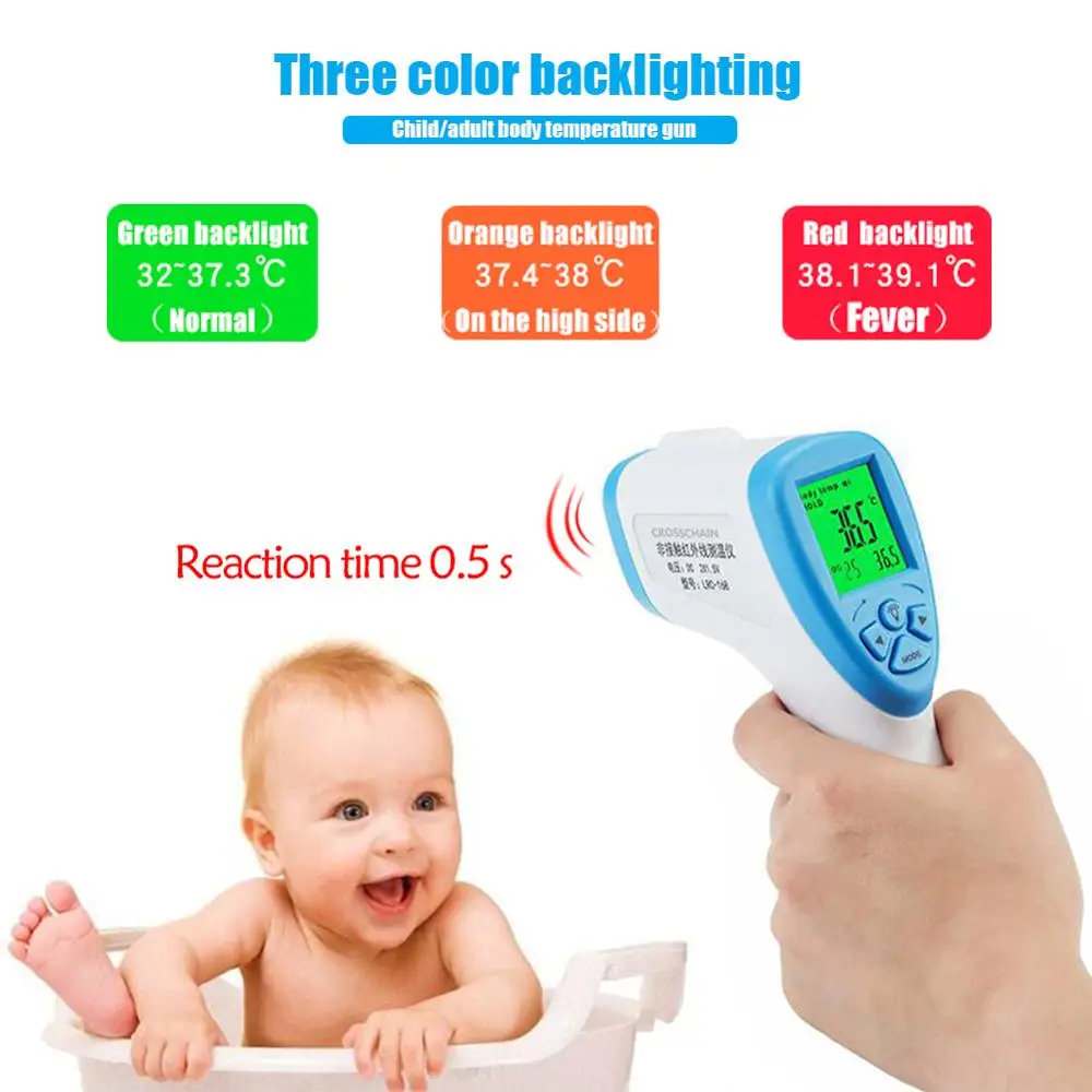 

Non-Contact IR Infrared Thermometer Baby Head Thermometer Laser LCD Backlight Digital Pyrometer Forehead Body Temperature Meter