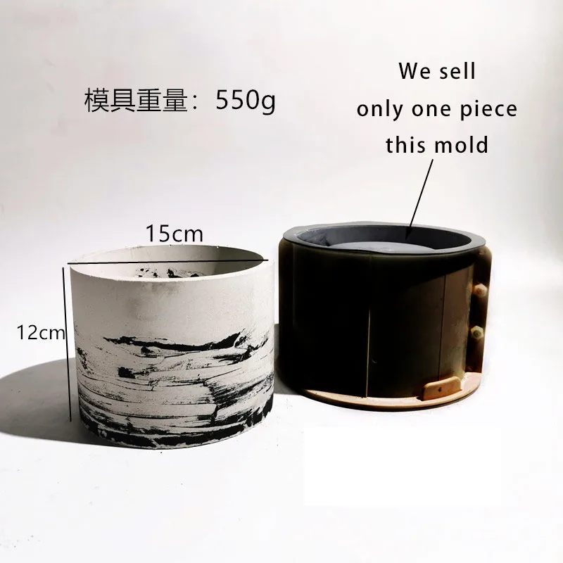 Large Round Concrete Pot Molds Storage Box Cement Molds Garden Planters Pot Pen Holder Silicone Plaster Candle Jar