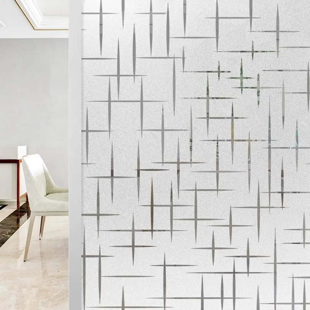 Privacy Window Film Decorative Window Clings Criss Cross Pattern