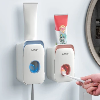 

Portable Bathroom Accessories Set Toothbrush Holder Toothpaste Squeezer Wall Mount Toothpaste Dispenser Toothpaste Storage Rack