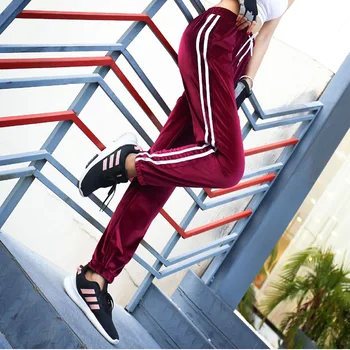 

Autumn and winter tide gold wool pants Harlan pants loose white running leisure fitness pants women