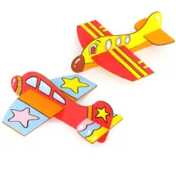 Интерактивный деревянный брелок модель самолета игрушка детский сад DIY Картина граффити головоломка ручной работы игрушка