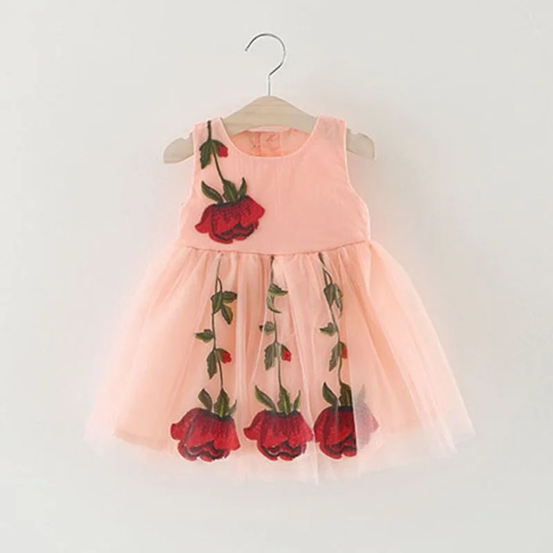 Летнее платье для маленьких девочек на первый день рождения новое платье принцессы в клетку детская одежда - Цвет: PINK-BZ085