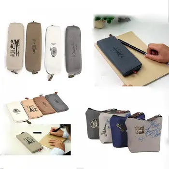 

Lady Girl Vintage Coin Bag Purse Wallet Card Case Zipper Cute Words Handbag BHCU Felt Buckle