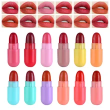 Mini 12 Colors Liquid Lip Gloss Waterproof Non-stick 24 Hours Long Lasting Velvet Matte Lipstick Lip Gloss Cosmetic Makeup