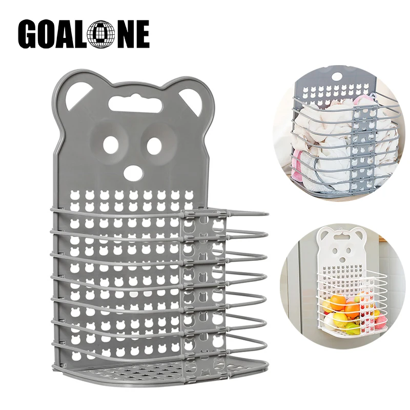 

GOALONE Hanging Laundry Baskets Collapsible Laundry Hampers Saving Space Storage Basket with Handle Hook for Dirty Clothes Toys