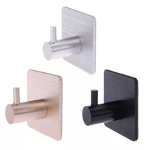 Durable Aluminum Door Hook Self Adhesive Home Wall Door Hook Clothes Hange Bags Key Rack Kitchen Towel Hanger Hook Supplies