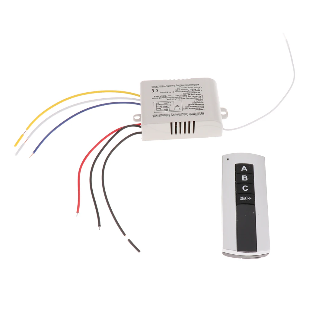 3-Way ON/OFF 220V - 240V Light Digital Wireless Wall Switch + Remote Control