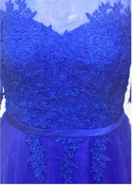 Vestido de fiesta para boda, новинка, кружевное платье трапециевидной формы с коротким рукавом, королевское, синее, розовое, серебряное, Бордовое платье подружки невесты, длинное платье demoiseur d' - Цвет: Royal blue