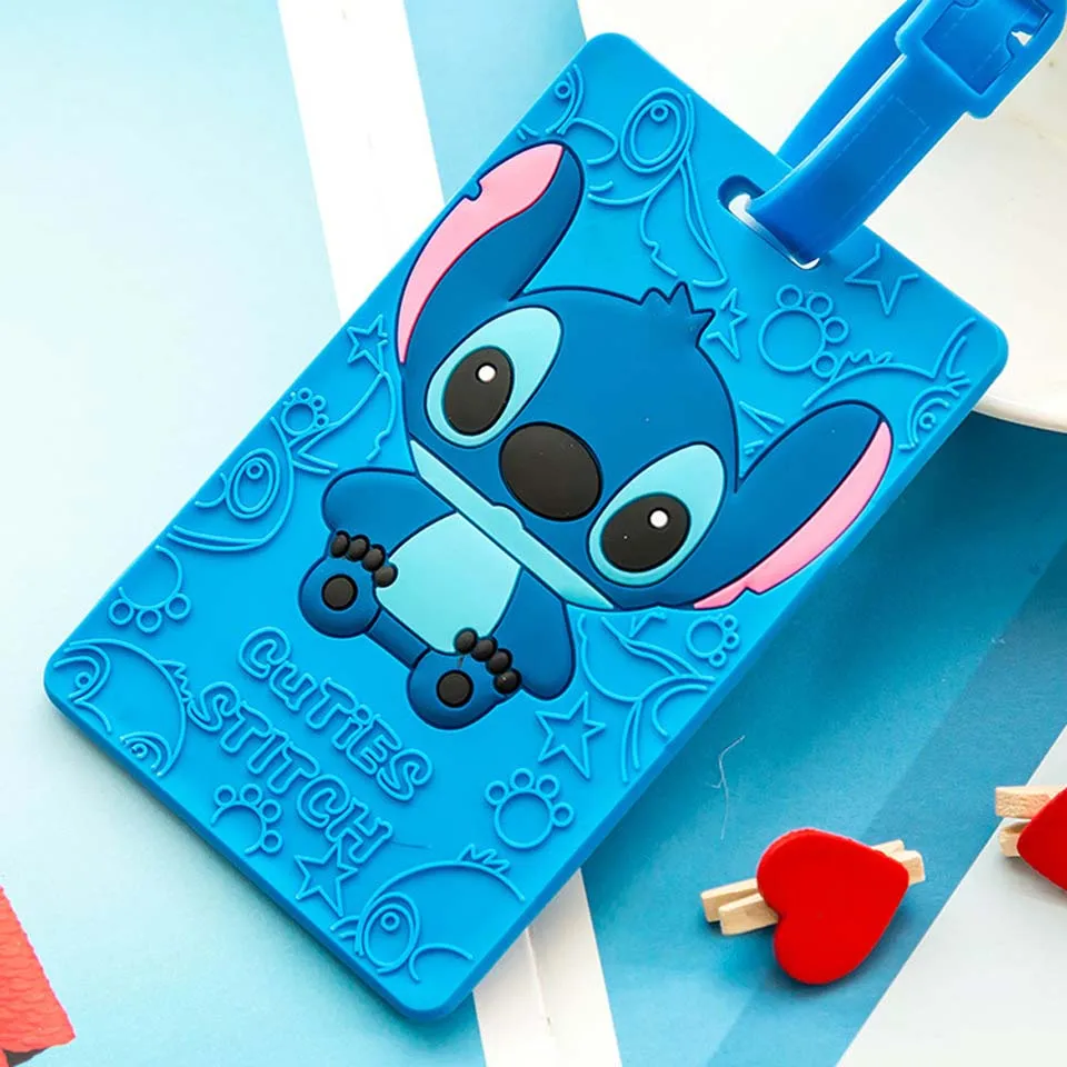 1 Kawaii Ститч Дораэмон бирка для чемодана мультфильм ID адрес держатель багажная этикетка силикагге идентификатор аксессуары для путешествий - Цвет: 1