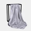 Foulard Hijab en Satin de Couleur Unie pour Femme, Châle Carré de 90cm pour Cheveux