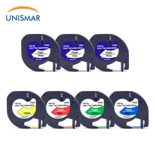 Unismar 7 пакет 91201 Dymo Letratag запечатанных лент для кассеты 12 мм 91330 16952 91331 91332 совместимый для Dymo LetraTag lt-100h принтер