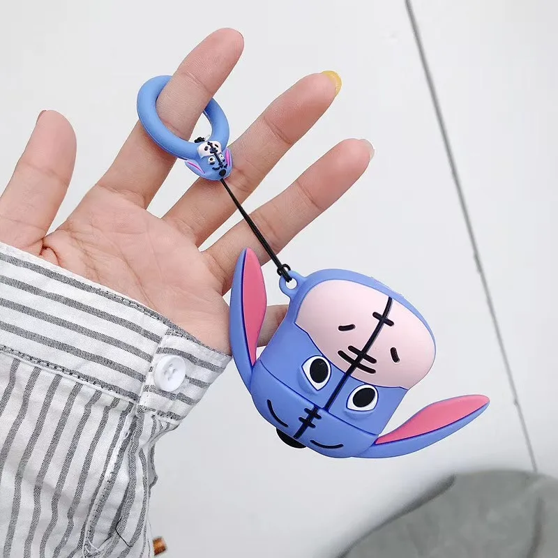Для AirPods чехол 3D милый мультфильм ослик чехол для наушников для Airpods 2/i10/i11/i12 TWS мягкая защитная крышка с кольцом на палец