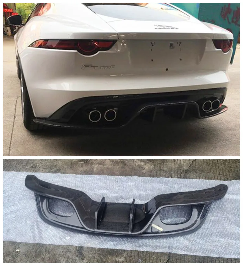 

High quality Carbon Fiber Car Rear Trunk Lip Bumper Diffuser Protector Cover Fits For Jaguar F-TYPE 2015 2016 2017 2018 2019