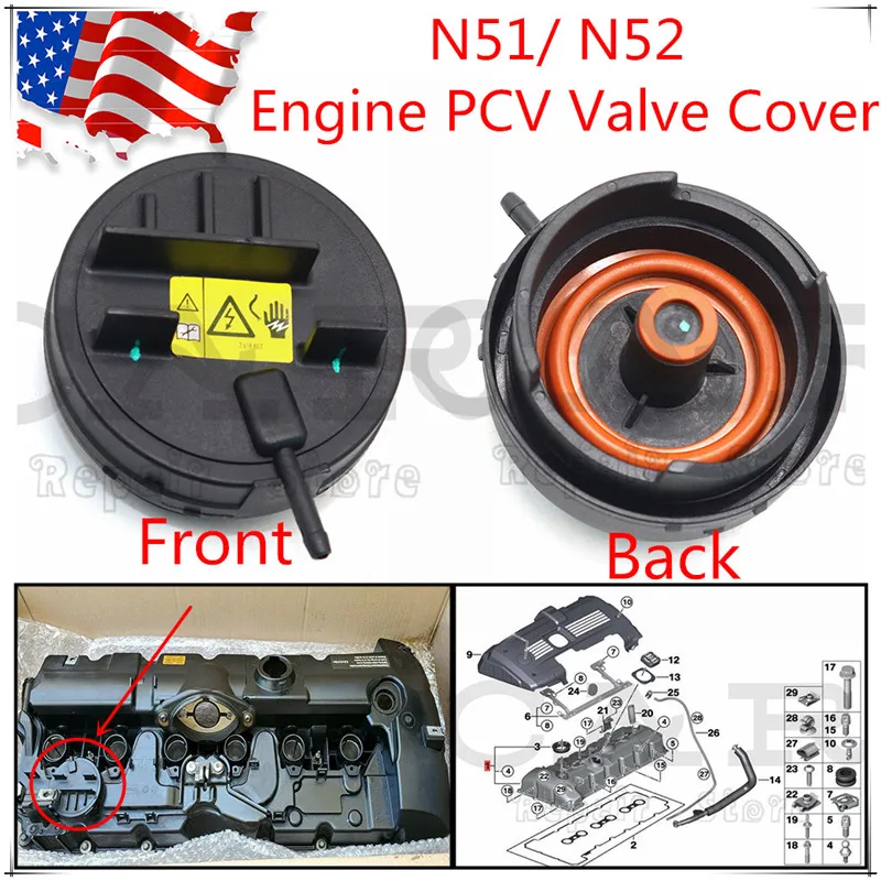 For BMW PVC Covers Car Engine PCV Valve Cover for BMW E82 E90 E70 Z4 X3