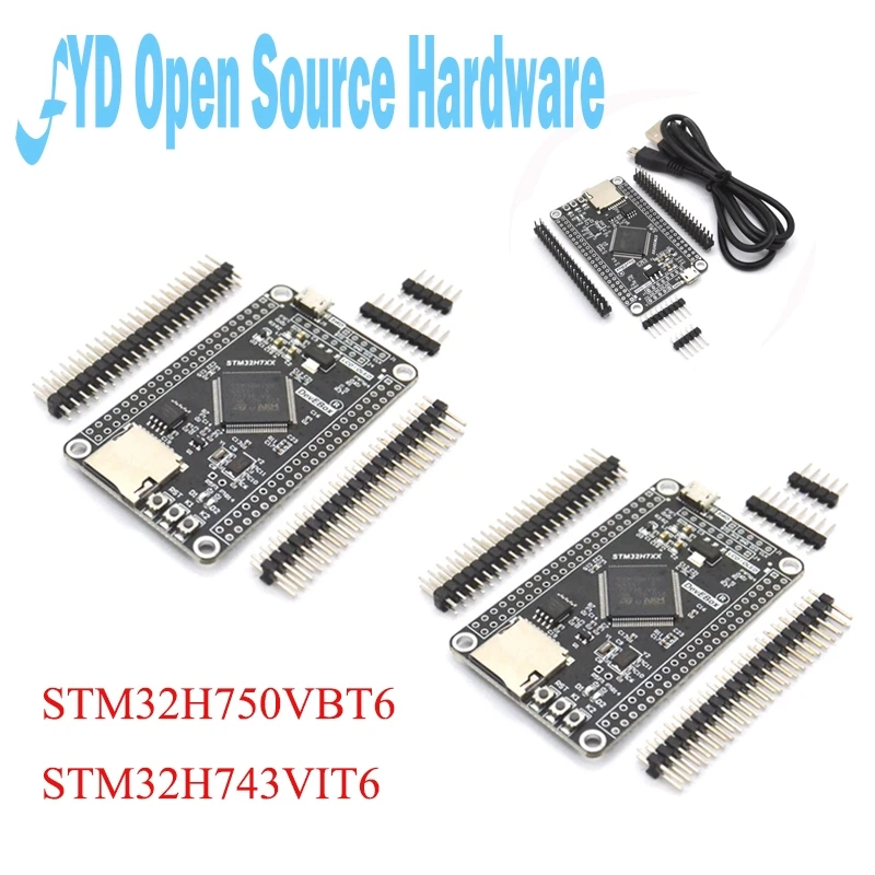 Макетная плата STM32H750VBT6 системная STM32H743VIT6 STM32H7 M7 TFT интерфейс с USB-кабелем |