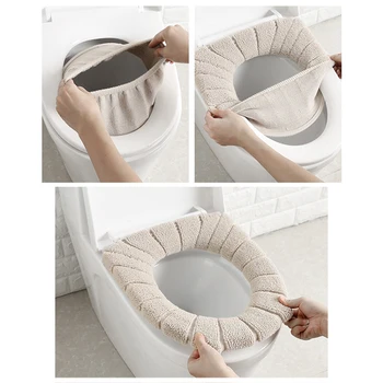 

Comfortable Velvet Coral Bathroom Toilet Seat Cover Winter Toilet Cover Household Closestool Mat Seat Case Lid Cover Hot Sale
