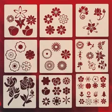 

3pcs Flower Series Decorative Painting Template Hollow Spray Pattern Student Painting Aids Hand Spray Template