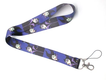 

New cartoon Maleficent Villain Neck Strap Lanyards Badge Holder Rope Pendant Key Chain Accessorie