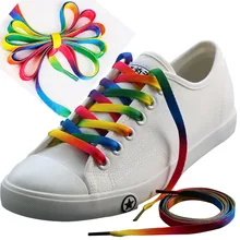 Colorful Lacets Chaussure Couleur Laces Rainbow Print Flat Canvas Shoe Lace Shoes Casual Chromatic Colour Shoelaces 80-60CM