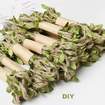 

Christmas Diy Decorations Leaves Hemp Rope Braid with Leaves Festive Decorations Gardening Hemp Rope