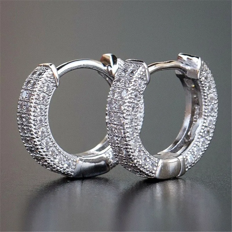 

choucong Luxury 925 sterling silver Earring Trendy Fashion Pave AAA Cubic Zirconia Stone Hoop Earrings For Women Accessories