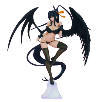 

Hot 1/6 30cm PVC Garage Kits Immovable Girl Figure Model Anime Toy With Black Wings Model Educational Toy Gift For Kid Adult