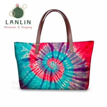 

LALIN Colorful Tie-dye Printing Women Handbags Female Top-Handle Bag Fashion Ladies Beach Waterproof Shoulder Hand Bolsas Girls