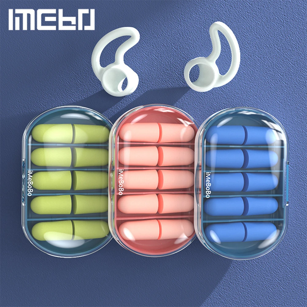 Earplugs Sleeping Noise Reduction Silicone+Sponge Memory Foam Portable