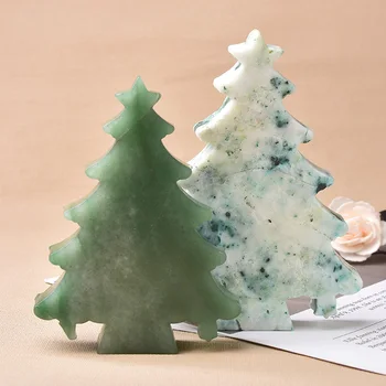 

Natural Crystal Christmas Trees Ornaments Natural Stone Carved Handmade Energy Mineral Home Decor Christmas Gift Crafts Figurine
