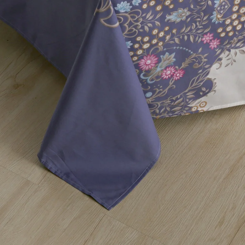 TUTUBIRD 100% хлопок Фиолетовый Синий Boho чешские постельное белье набор постельных принадлежностей пасторальный цветочный стильное одеяло 4 шт