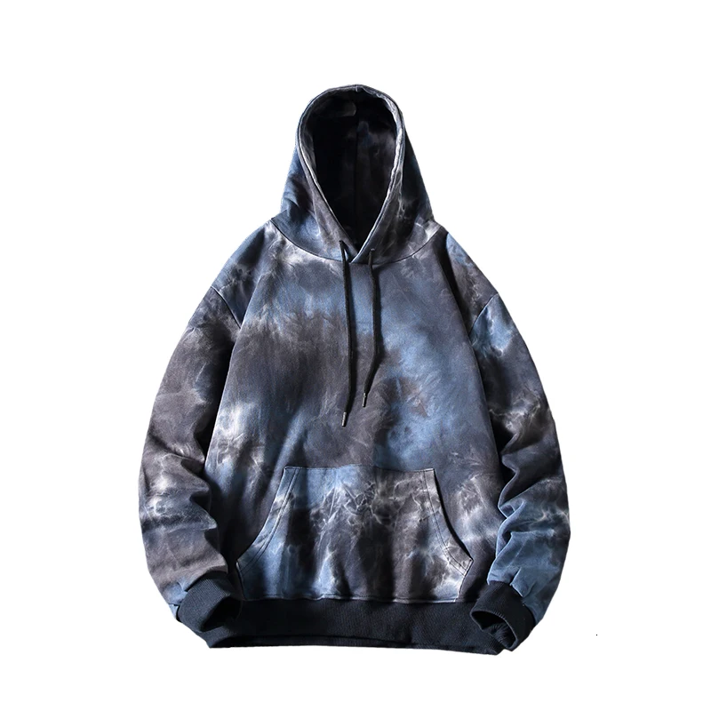 Толстовки мужские модные с принтом Tie Dye Повседневный хлопковый пуловер с капюшоном Мужская Уличная Джокер хип-хоп свободная толстовка мужская толстовка с капюшоном M-5XL