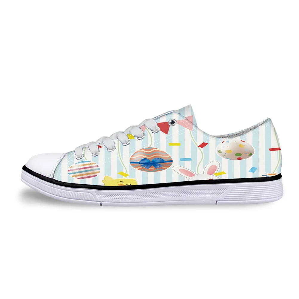 

Happy Easter Day Theme Cartoon Unisex Canvas Shoes For Men Classic Flats Canvas Shoes Teen Boys Studnets Low Top Sneakers