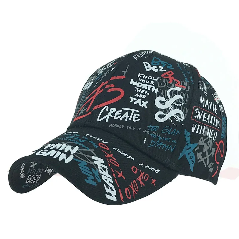 

Baseball Cap With Straps Swag Adjustable Graffiti Men Women Print Dad Hat Vogue Baseball Cap Fashion Unisex Hip-Hop Brand Caps