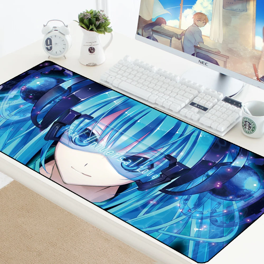 

Mouse Pad Anime Large Edge Anime Anti-slip Rubber Pad Gamer Gaming Mousepad Keyboard Computer Mats Hatsune Miku Speed Play Mat