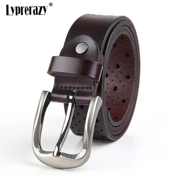 

Lyprerazy Women Belt Genuine Leather Bow Luxury Strap Female Hollow Out Rivet Belts For Women Pin Buckle