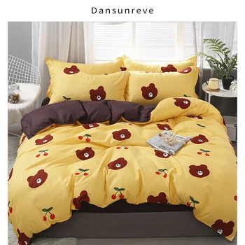 

Dansunreve Cartoon Unicorn Flamingo Deer Bedding Set Printed Duvet Cover Sets Floral Queen King quilt cover Bed Linen 2020