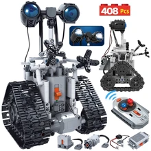 408 pçs cidade criativa rc robô elétrico blocos de construção técnica controle remoto inteligente robô tijolos brinquedos para crianças