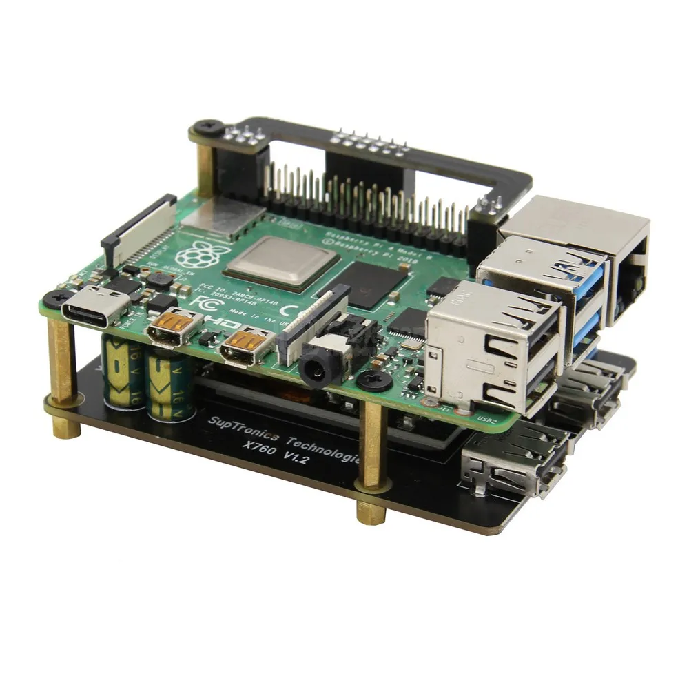 Raspberry Pi 4 Модель B X760 V1.2 802.3at POE Плата расширения(макс. 5V 5A Выход) совместим с Raspberry Pi 4 Модель B& Pi 3B