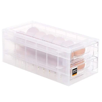 

24 Grid Drawer Type Egg Storage Box Egg Crisper Kitchen Egg Tray Refrigerator Storage Container Plastic Egg Container