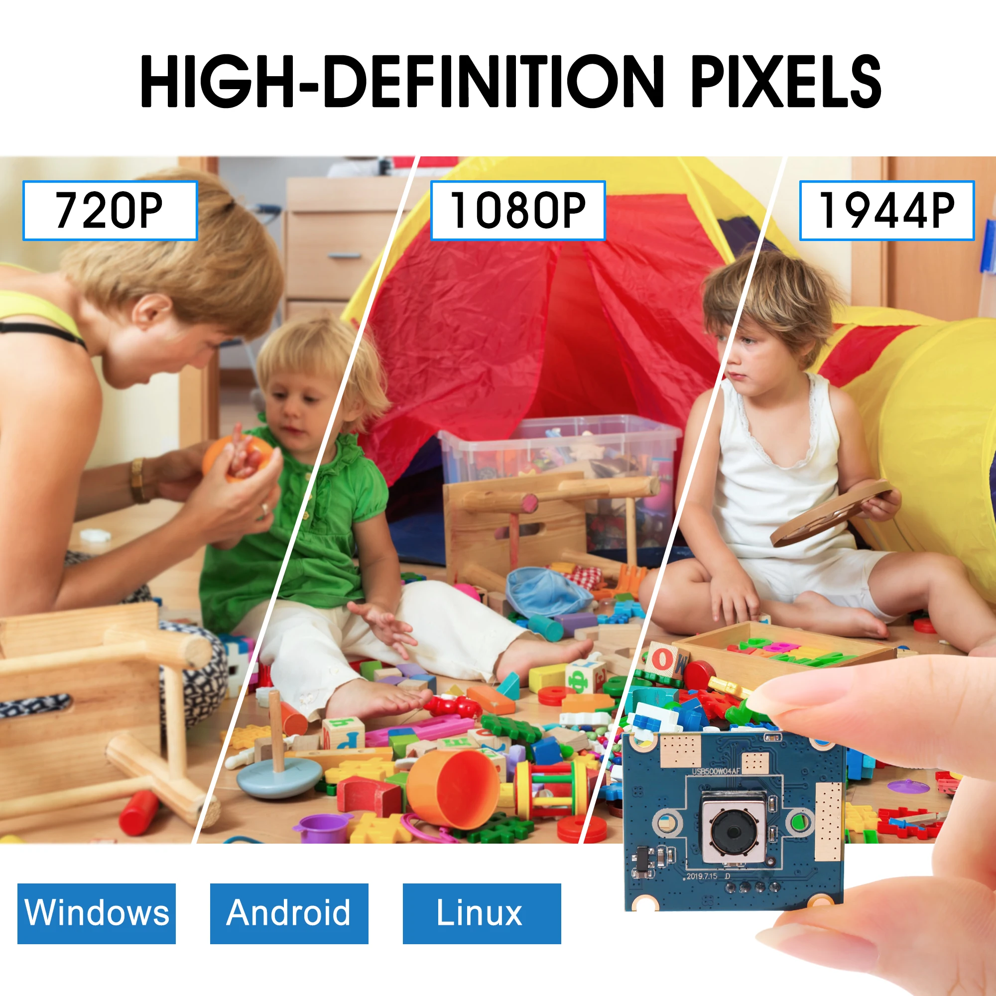 Модуль микро камеры 5 Мп 2592X1944 MJPEG и YUY2 Mini 30x30 мм с автофокусом OV5640 oem usb 60 градусным HD