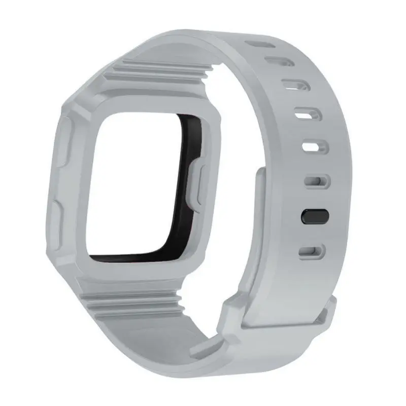 2в1 Silikon Für Fitbit Versa повязка на запястье ремешок Mit Volle schutzhulle Abdeckung Rahmen Uhr ремешок на запястье Für Fitbit Versa