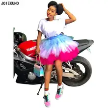 Joiekuno полосатые женские повседневные сетчатые плиссированные короткие юбки облегающие летние женские Сексуальные вечерние штаны ZS0220