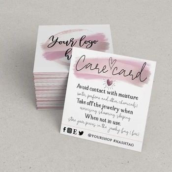 

Personalize ADD Your LOGO - Care Instructions Template, Small Business, MINI Jewelry Insert Care Card,